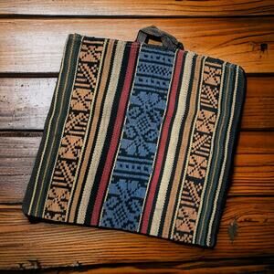 Multi colored vintage woven handbag